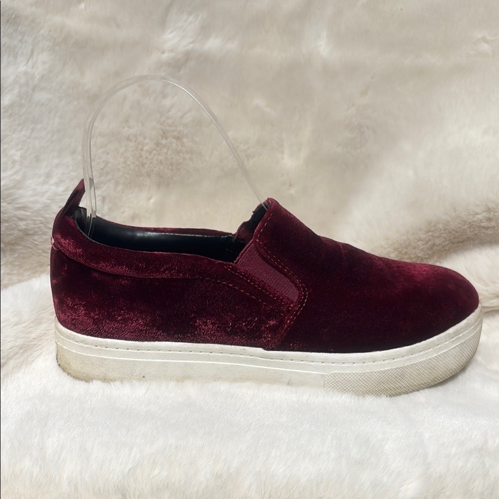 Sam Edelman Deep Red Velvet Slip-Ons